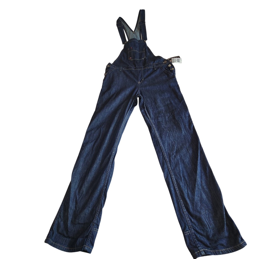DICKIES Bib Overalls Relaxed Fit Womens Medium Blue Denim Cotton Workwear NEW